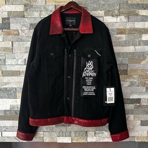 NWT cult of individuality Type 2 Denim Jacket Snakeskin Punk X Jacket Size XL